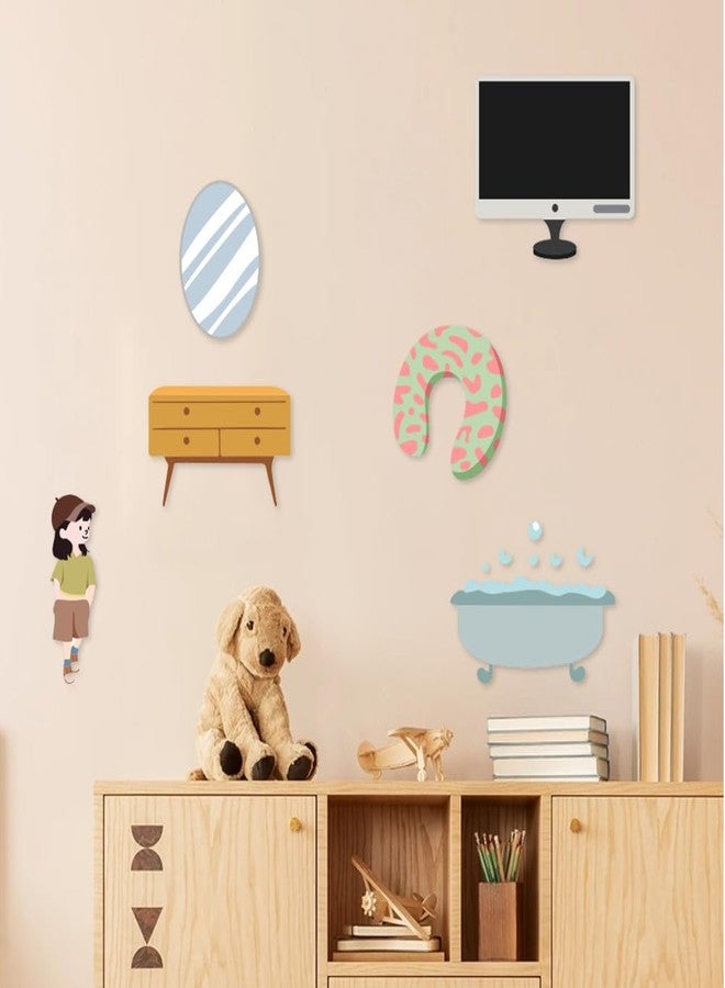 BEUNITONE Home Life Felt Board Pieces 50 Pcs Preschool Classroom Must Haves Felt Story Board for Early Learning Activities Home Theme Wall Felt Story Board Pieces Birthday Gifts - Image 5
